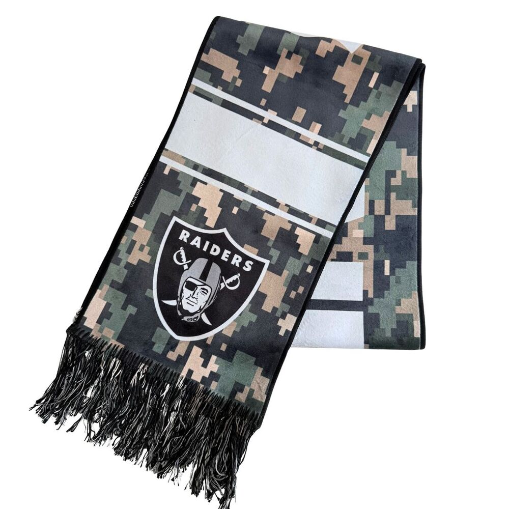 NFL Oakland Raiders Las Vegas Printed Team Logo Scarf TerryTown Fan Wear New